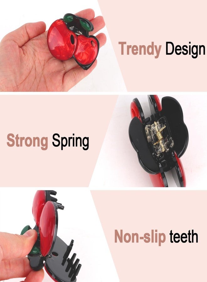 AMCAMI Cherry Claw Clip 1 Pack，Small Cherry Accessories for Women,Cute Rhinestone Summer Fruit Hair Clips, Non Slip Fashion Hair Accessories - Image 3
