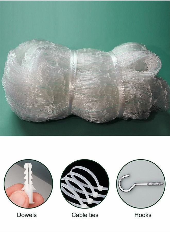 HomarKet - Transparent Cat Safety Net Cat Net for Balcony and Windows Durable Cat Protection mesh, Balcony Pet Safety Net Anti jumping Window Fence Net Nylon Garden net with Fixing Rope and Hooks 3x6m - Image 1