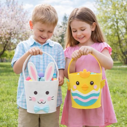 Zyvora Easter Basket for Kids, Large Cute Animal Gift Basket with Premium Packaging for Egg Hunt, Candy & Toy Gifts, Nursery Toy Storage, Photo Prop & Spring Decorations(White Bunny) - Image 4