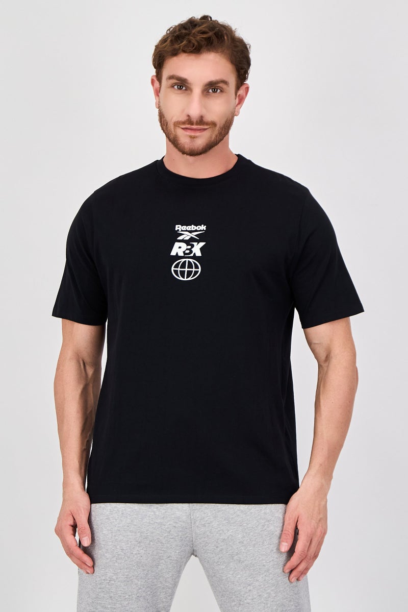 Reebok Men Sportswear Fit Short Sleeve Outdoor T-Shirt, Black - Image 1