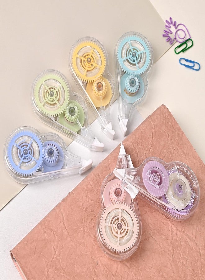 Temiary 6 Pcs Correction Tapes for Instant Corrections, Easy To Use White Smooth Pull Out Tape, Aesthetic Correction Tape for School Office (Macaron) - Image 1