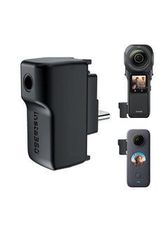 Upgraded Insta 360 Mic Adapter, Audio 3.5mm Jack Compatible with Insta360 One RS 1-inch 360 Mic Adapter / Insta360 One X2 Mic Adapter Extrenal Microphones USB-C Port for Inst360 X2 Accesories