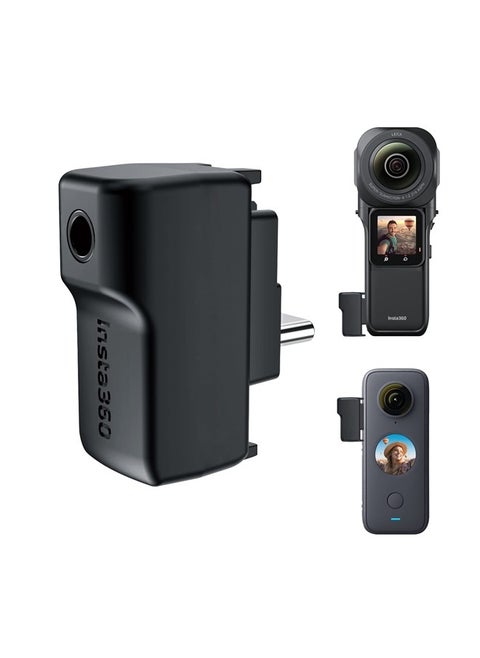 Upgraded Insta 360 Mic Adapter, Audio 3.5mm Jack Compatible with Insta360 One RS 1-inch 360 Mic Adapter / Insta360 One X2 Mic Adapter Extrenal Microphones USB-C Port for Inst360 X2 Accesories