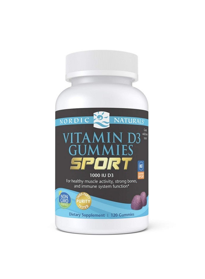 NORDIC NATURALS Nordic Naturals Vitamin D3 Gummies Sport, Wild Berry - 120 Gummies - 1000 IU Vitamin D3 - NSF Certified - Healthy Bones, Mood & Immune System Function - Non-GMO - 120 Servings  - Image 1
