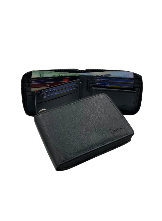 LAVERI LEATHER Full Zip leather men's Wallet #4094BZ - Image 1