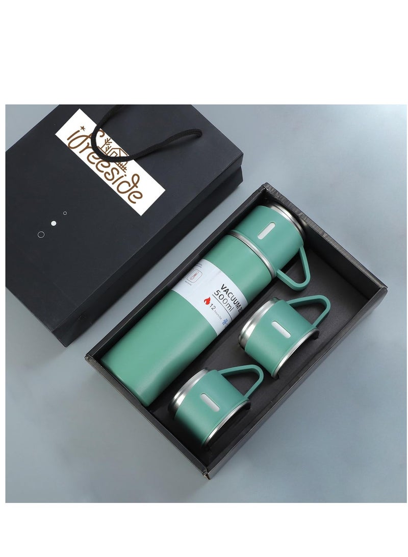 ELTRAZONE stainless steel thermos flask set gift box commercial gift vacuum insulated bottle hot drink water bottle cold drink water bottle.（green） - Image 5