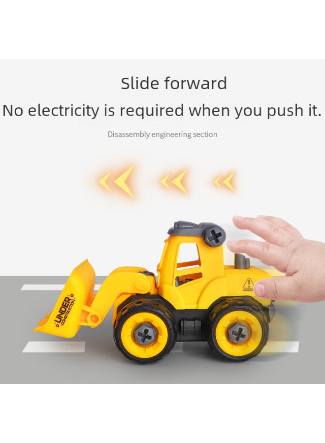 Dismantling And Assembling Engineering Vehicle Digger Children's Toy Puzzle Diy Detachable Assembly Nut Assembly Excavator Color Box - Image 3