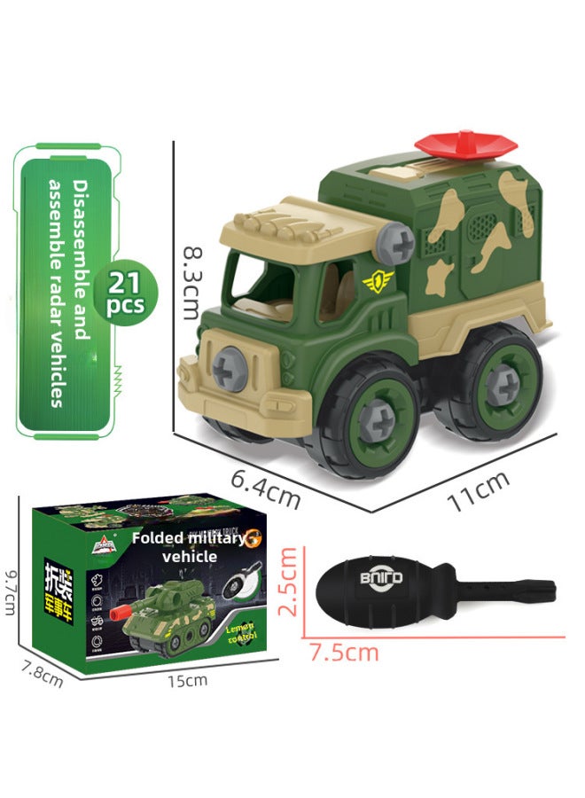 Dismantling And Assembling Engineering Vehicle Digger Children's Toy Puzzle Diy Detachable Assembly Nut Assembly Excavator Color Box - Image 1