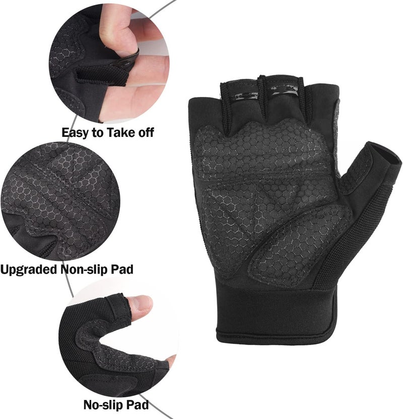 FIORETTO Fingerless Padded Motorbike Gloves for Outdoor Sports - Image 3