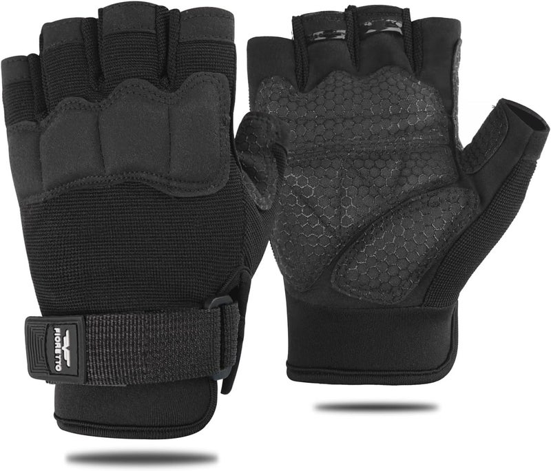 FIORETTO Fingerless Padded Motorbike Gloves for Outdoor Sports - Image 1