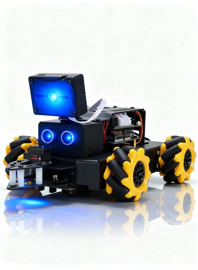 robotgcc Omni-Directional Mecanum Robot Car Kit with AI Vision – Arduino-Compatible Controller, Modular Sensors, Real-Time Camera Streaming, Obstacle Avoidance, Line Tracking, App Control, Expandable for Robotic Arm & STEM Projects - Image 1