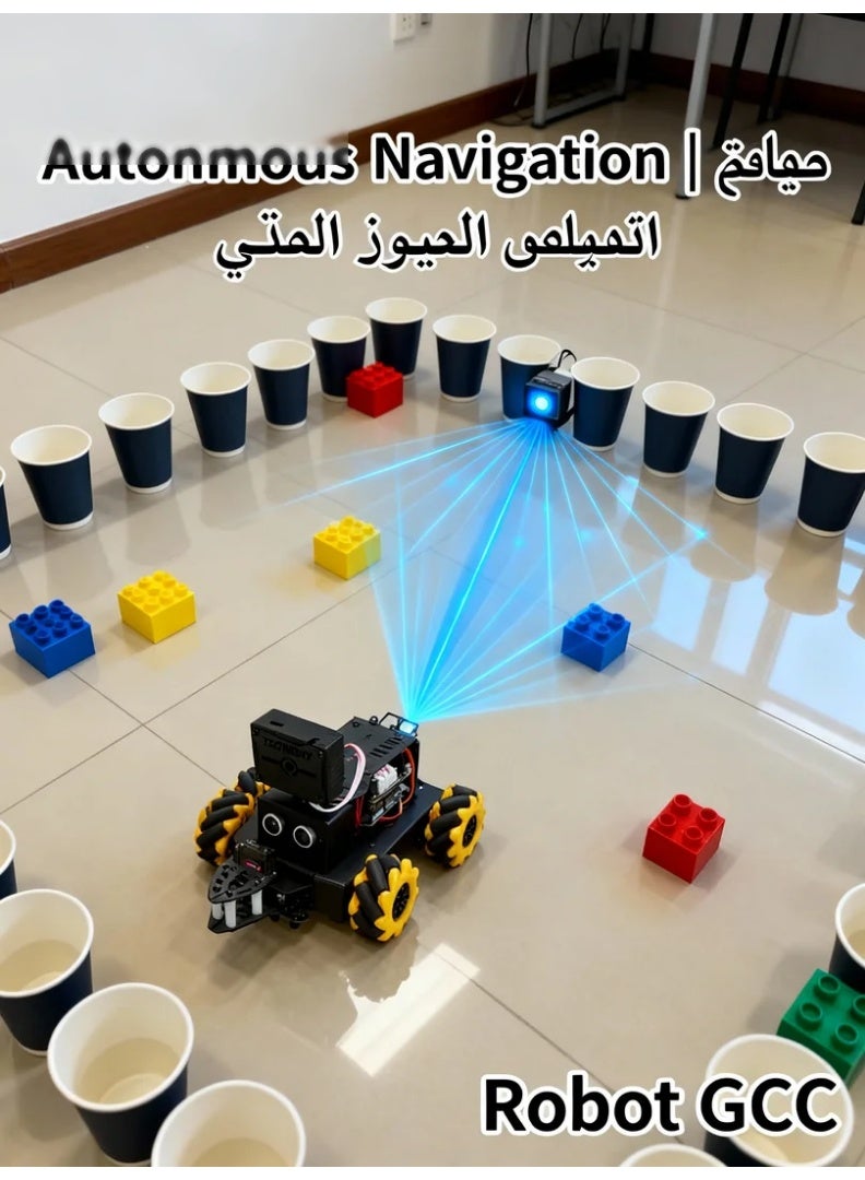 robotgcc Omni-Directional Mecanum Robot Car Kit with AI Vision – Arduino-Compatible Controller, Modular Sensors, Real-Time Camera Streaming, Obstacle Avoidance, Line Tracking, App Control, Expandable for Robotic Arm & STEM Projects - Image 3