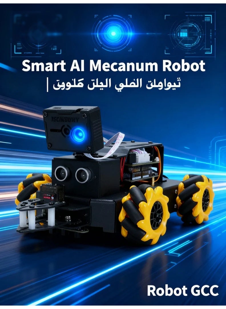 robotgcc Omni-Directional Mecanum Robot Car Kit with AI Vision – Arduino-Compatible Controller, Modular Sensors, Real-Time Camera Streaming, Obstacle Avoidance, Line Tracking, App Control, Expandable for Robotic Arm & STEM Projects - Image 5