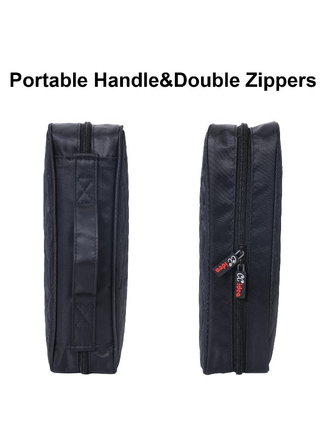 CCidea 200 Capacity CD/DVD Case Holder Portable Wallet Disc Storage Binder Nylon CD Bag for Car, Home, Travel Carrying Protector Organizer (200-Black) - Image 4