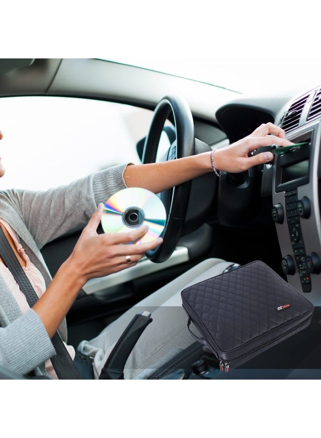 CCidea 200 Capacity CD/DVD Case Holder Portable Wallet Disc Storage Binder Nylon CD Bag for Car, Home, Travel Carrying Protector Organizer (200-Black) - Image 2