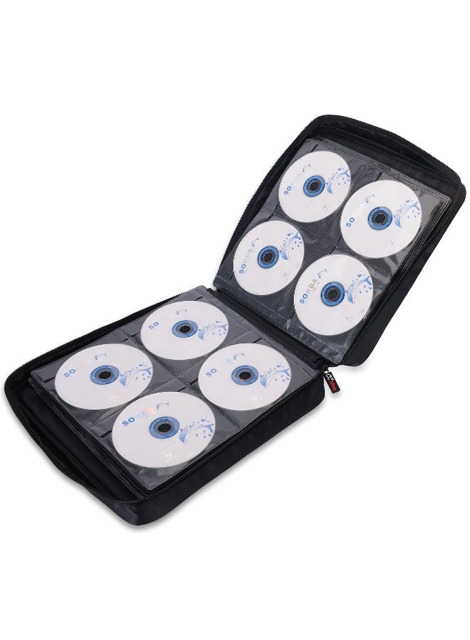 CCidea 200 Capacity CD/DVD Case Holder Portable Wallet Disc Storage Binder Nylon CD Bag for Car, Home, Travel Carrying Protector Organizer (200-Black) - Image 3
