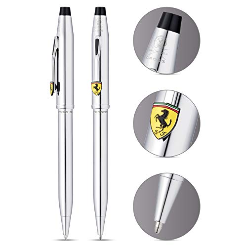 Cross Century II Scuderia Ferrari Refillable Ballpoint Pen, Medium Ballpen, Includes Luxury Gift Box -Polished Chrome - Image 2