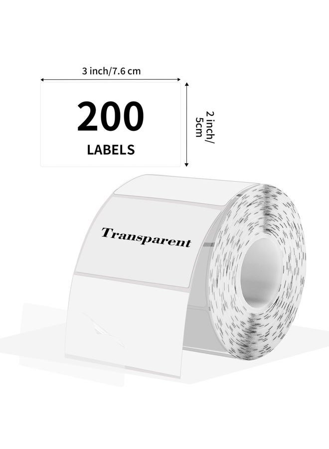 STARLIBOO 3x2 Inch Transparent Thermal Labels Stickers, Self-Adhesive Clear Waterproof Direct Thermal Label Stickers for Packaging, Shipping, Barcode, Address - Image 2