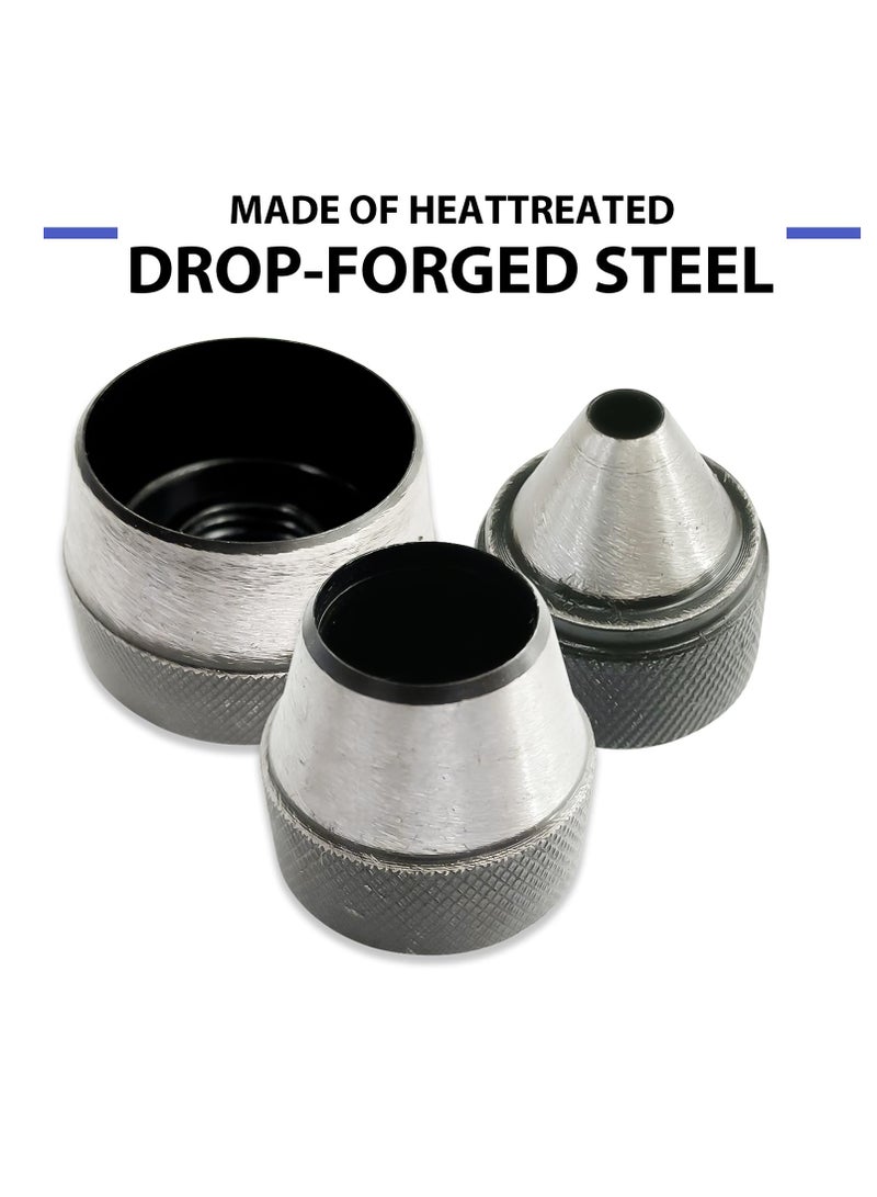 Punch Down Tool Hollow Metal Punch Set 14pcs Gasket Cutter Kit Hand Held Power Punch for Leather Rubber Plastics Vinyl Sheet Metal and More Sharp and Sturdy Hollow Punches for 3/16 to 1-3/8 - Image 3