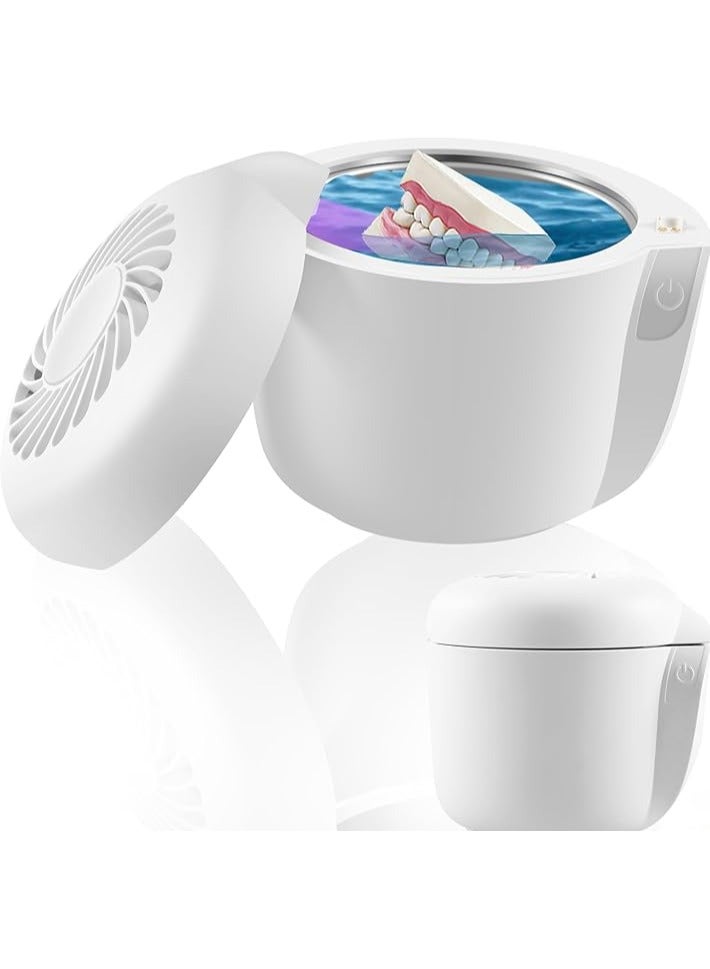 AROAQ Ultrasonic Retainer Cleaner Machine 45-50KHZ UV Ultrasonic Jewelry Cleaner with LED Light 150ml Ultrasonic Cleaning Machine with 2 Reserved Positions Ultrasonic Jewelry Cleaner for Mouth Guard - Image 1