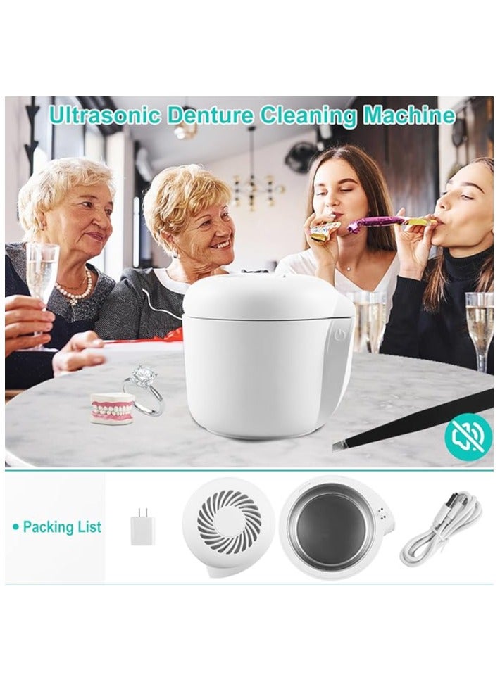 AROAQ Ultrasonic Retainer Cleaner Machine 45-50KHZ UV Ultrasonic Jewelry Cleaner with LED Light 150ml Ultrasonic Cleaning Machine with 2 Reserved Positions Ultrasonic Jewelry Cleaner for Mouth Guard - Image 4