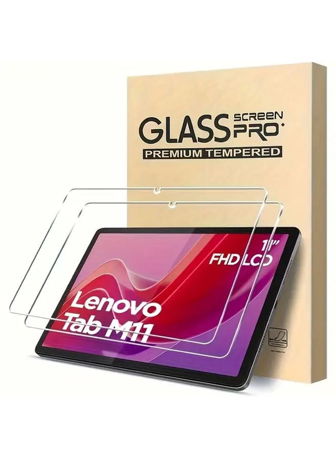 2 Pack Tempered Glass Screen Protector For Lenovo Tab M11 HD 11 Inch K11 2024 9H Hardness Bubble Free - Image 1