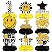 Outus 9 Pcs One Happy Dude Birthday Decoration One Happy Dude Honeycomb Centerpiece 1st Cool Birthday Table Decorations Smile Face Table Toppers Centerpieces for Baby Shower Party Supplies Decor - Image 2