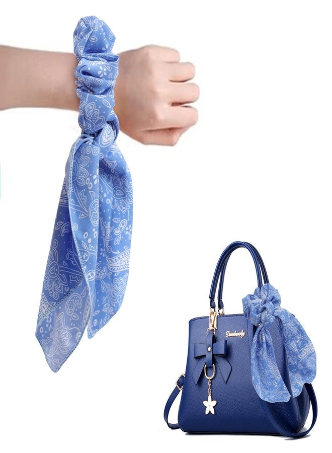 Cutewing Hair Scrunchie Scarf Bow Scrunchies Chiffon Bandana Scrunchies for Women Girls, 6PCS , 2 in 1 Design, No Hurt, Various Occasions - Image 3