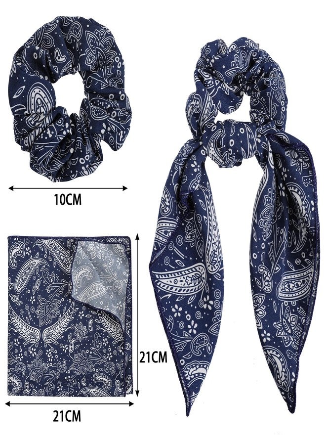 Cutewing Hair Scrunchie Scarf Bow Scrunchies Chiffon Bandana Scrunchies for Women Girls, 6PCS , 2 in 1 Design, No Hurt, Various Occasions - Image 2