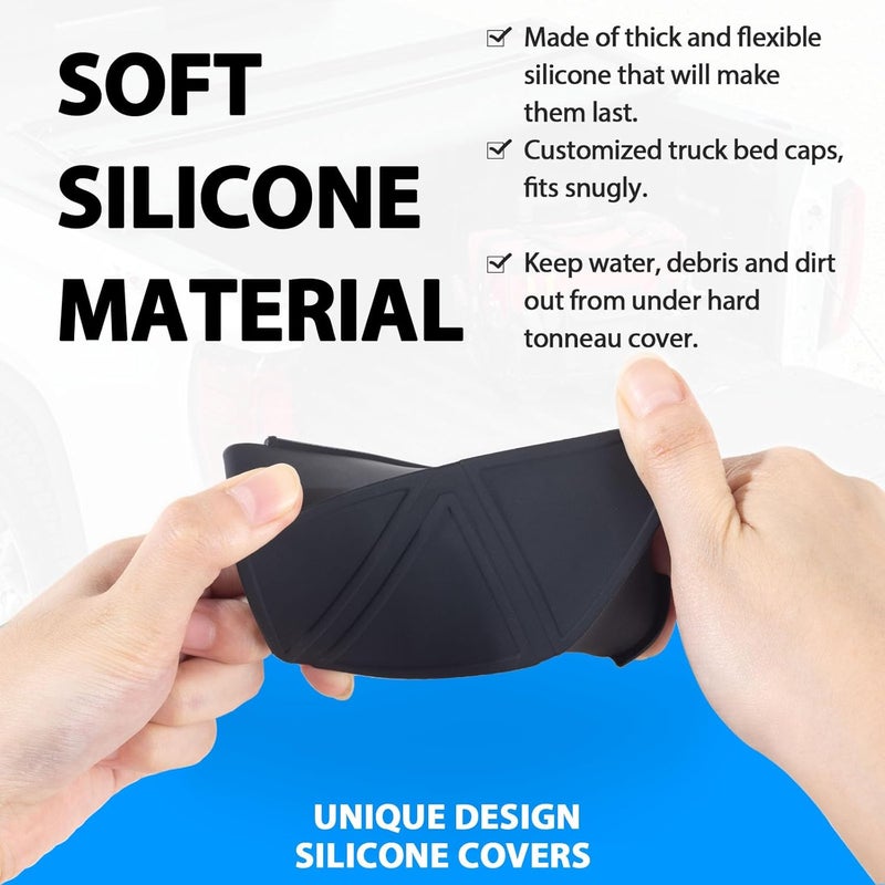 TOPINSTALL Silicone Stake Pocket Covers Compatible with 2023 2024 Chevy Colorado/GMC Canyon Accessories, Stylish Looks Rear Bed Rail Pocket Plugs Stake Hole Caps Won't Pop Out (2PCS) - Image 4