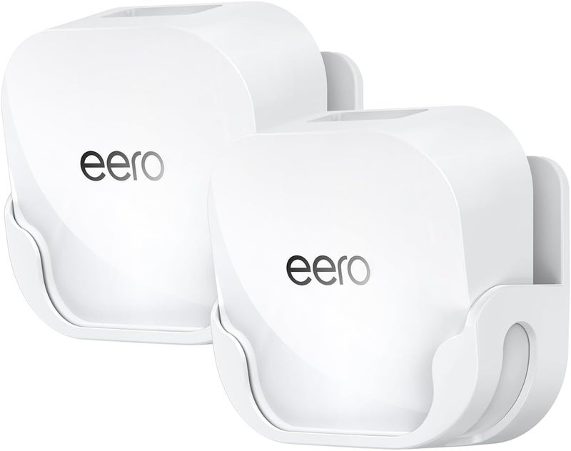XLTTYWL طقم تركيب الحائط ® لموجه شبكة eero 7 WiFi 7، أبيض، 2 قطعة | يناسب جهاز توجيه وموسع eero 7 WiFi 7، إدارة كابلات مخفية، تصميم موفر للمساحة، تركيب آمن على الحائط - Image 1