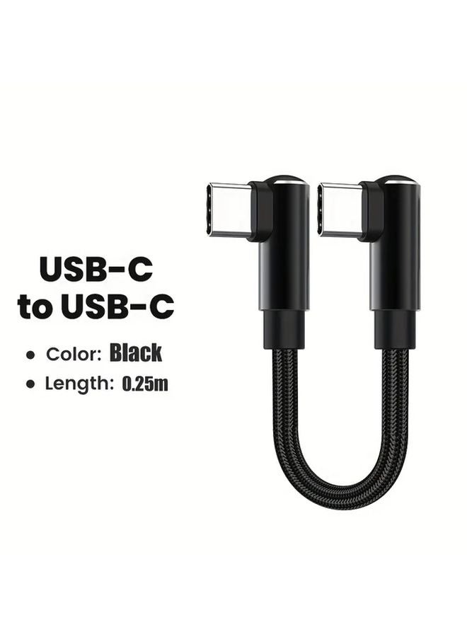 Black Type C to Type C Fast Charging Cable 66W Short USB A C for Xiaomi Samsung Huawei - Image 1