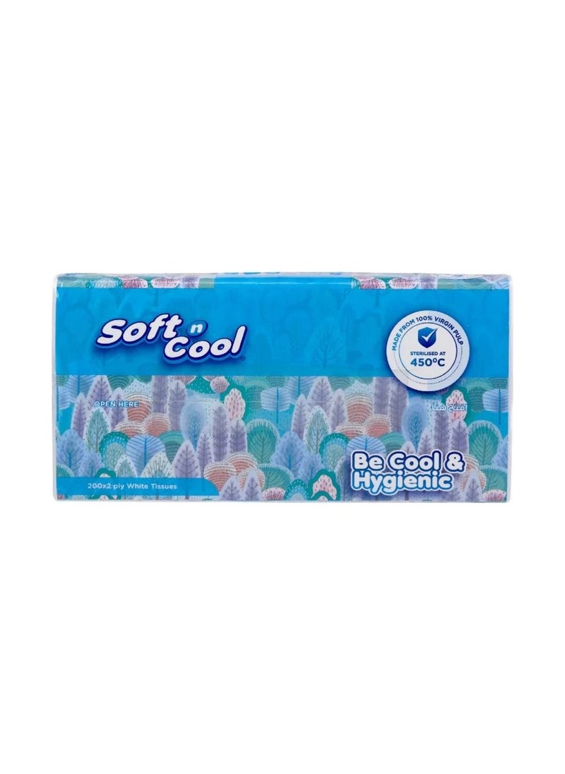 Soft n Cool Facial Tissue Nylon 200 Sheets 5 Pack  - Image 3