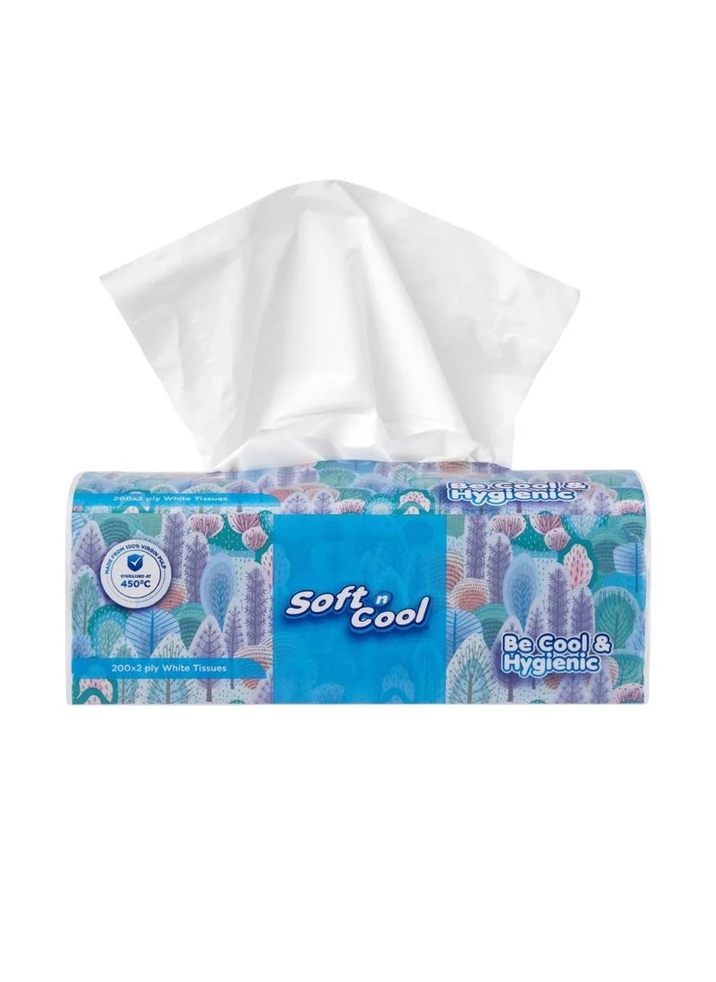 Soft n Cool Facial Tissue Nylon 200 Sheets 5 Pack  - Image 4