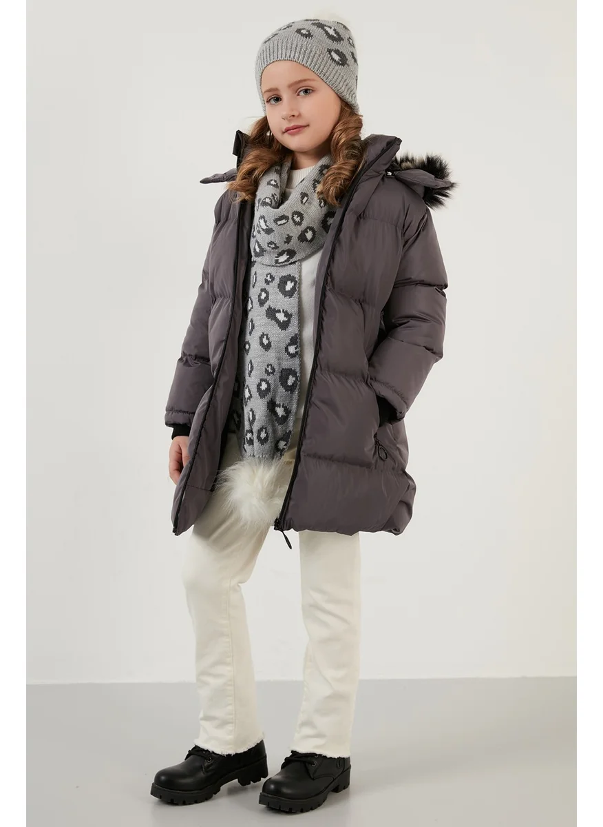 Lela Plush Lined Faux Fur Collar Removable Hooded Winter Coat Girls' Coat 5760072