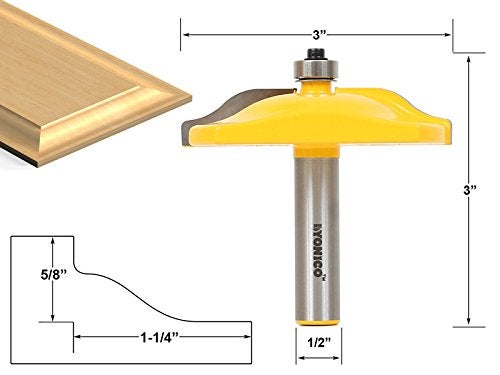 YONICO Raised Panel Cabinet Door Router Bits 3-Inch Diameter Ogee 1/2-Inch Shank 12136 - Image 2