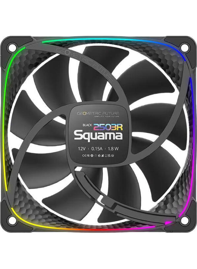 Geometricfuture (Geometricfuture) Pc Case Cooling Fan Dragon Scale 2503R Reverse Blade Fan Black Argb Mystic Light Sync/Pwm Control Single Pack - Image 3