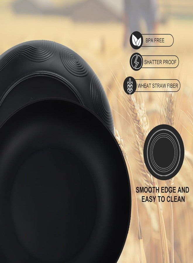 Wrova Large salad bowls,65oz Salad bowls set of 2,Unbreakable Plastic bowls Microwave & Dishwasher Safe Bowls,Wheat Straw Serving Bowls for Salad, Cereal, Fruit, Dishwasher Safe.Black - Image 3