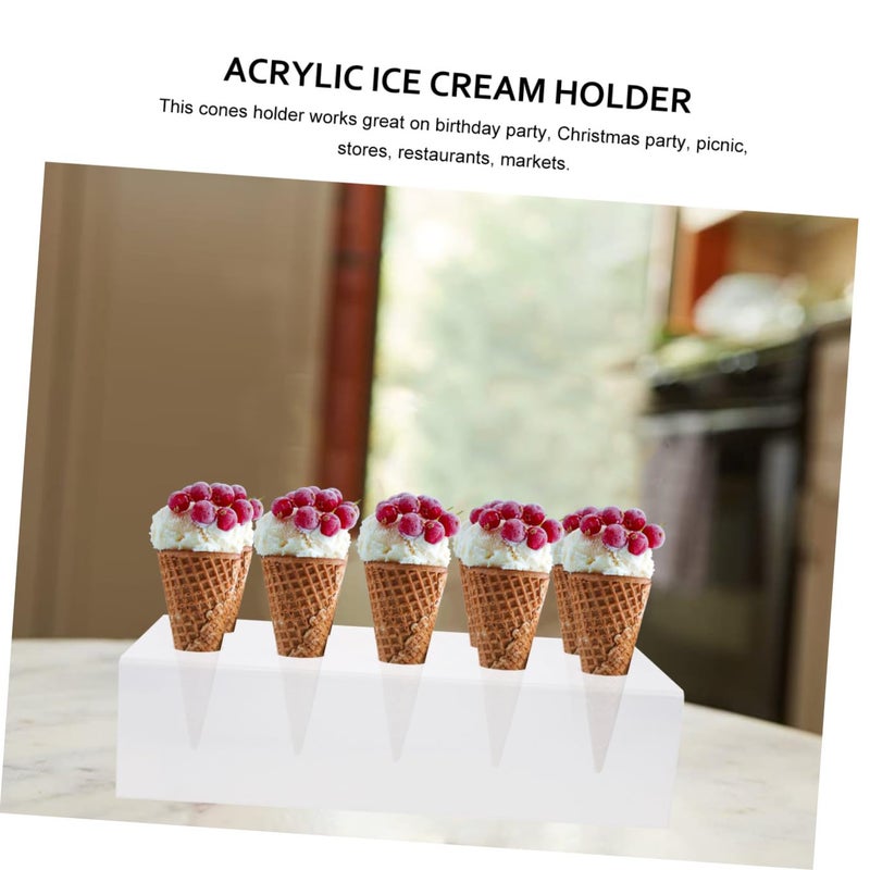 10 Hole Clear Acrylic Ice Cream Cone Holder Stand For Dessert Display At Parties - Image 4