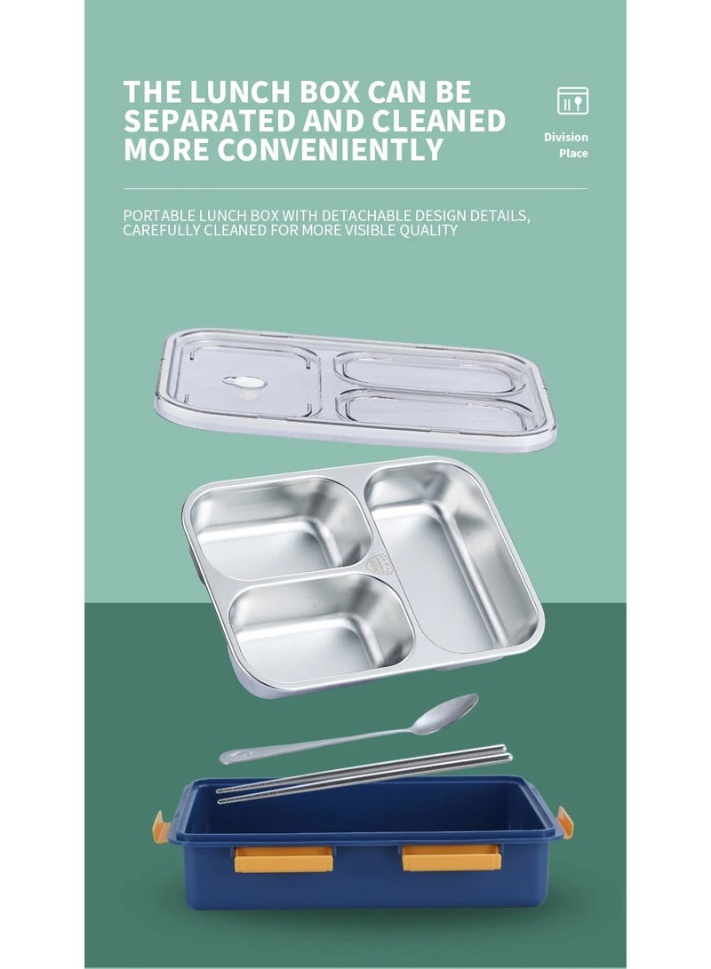 Laxson Eco-Friendly 3-Tier Stainless Steel Portable Lunch Box – 3 Compartments, Insulated, Leakproof, Microwavable, Thermos Warmer - Image 4