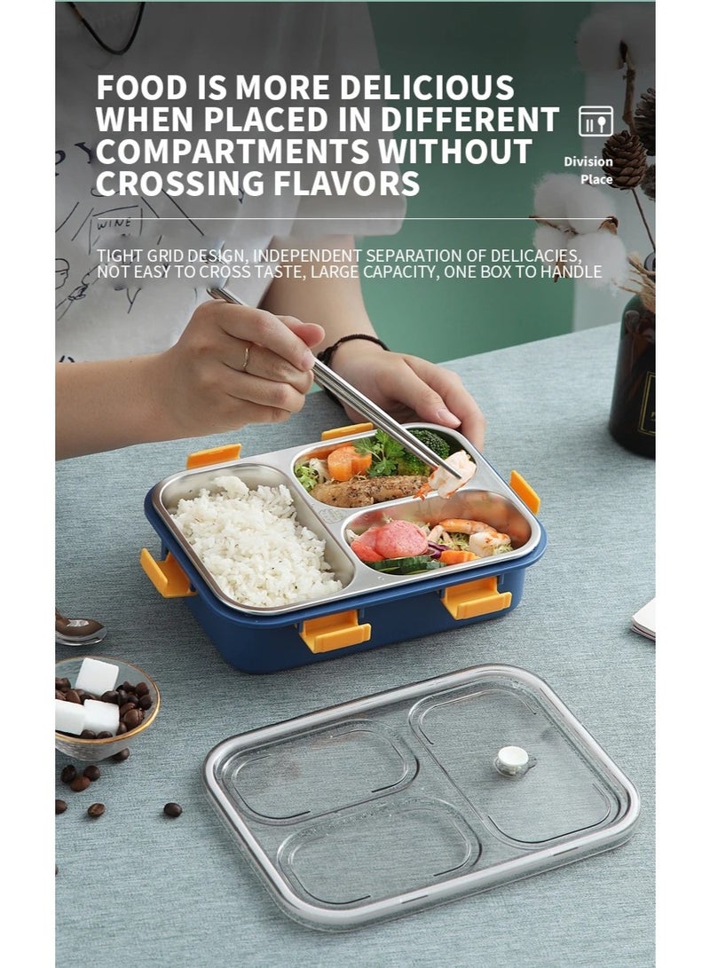 Laxson Eco-Friendly 3-Tier Stainless Steel Portable Lunch Box – 3 Compartments, Insulated, Leakproof, Microwavable, Thermos Warmer - Image 5