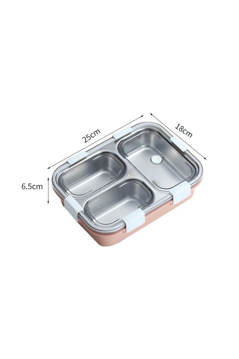 Laxson Eco-Friendly 3-Tier Stainless Steel Portable Lunch Box – 3 Compartments, Insulated, Leakproof, Microwavable, Thermos Warmer - Image 1