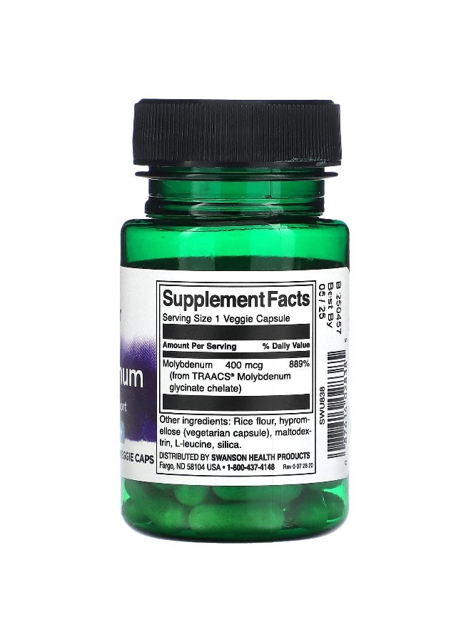 Swanson, Albion Molybdenum, 400 mcg, 60 Veggie Caps - Image 2