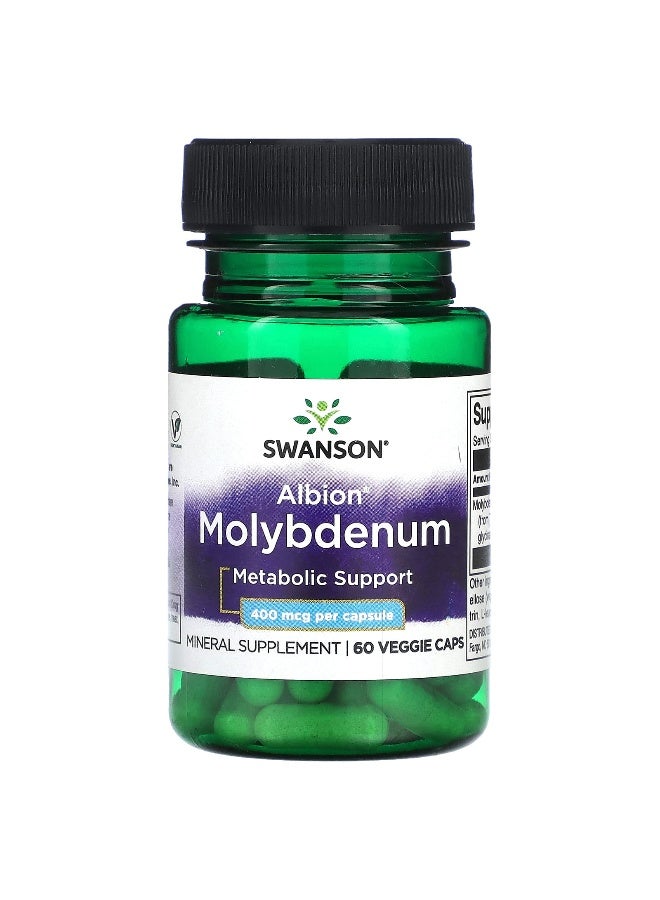 Swanson, Albion Molybdenum, 400 mcg, 60 Veggie Caps - Image 1