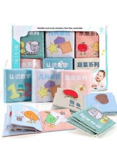 Generic Baby Bear Infant Cognitive Three-dimensional Cloth Book Baby Bite Early Education Learning Toys Bathing Paper Animals 6-Color:Cloth Book [a Set Of 6]]  - Image 1