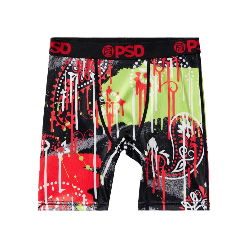 PSD Youth Boy's Underwear - Paisley Drip Youth Boxer Briefs with Fun Print Designs - Comfortable Boxers for Boys, Large - Image 1