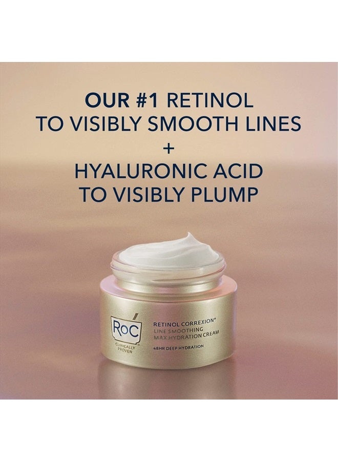 RoC Retinol Correxion Max Hydration Anti-Aging Daily Face Moisturizer with Hyaluronic Acid, Fragrance-Free, Oil Free Skin Care for Fine Lines, Dark Spots, Post- Acne Scars, 1.7 Ounces (Packaging May V  - Image 3