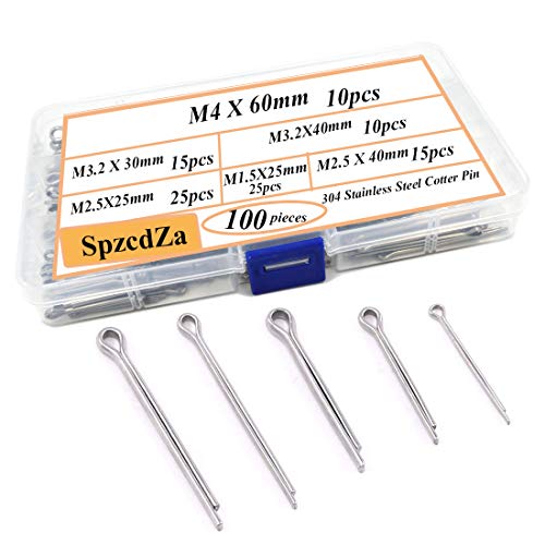 SpzcdZa 100pcs 304 Stainless Steel Cotter Pin Clip Key Fastner Fitting Assortment Kit for Automotive Mechanics Small Engine Repair，Automotive, Mechanics, Car Garage, Power Equipment, Cars, Trucks Law - Image 1