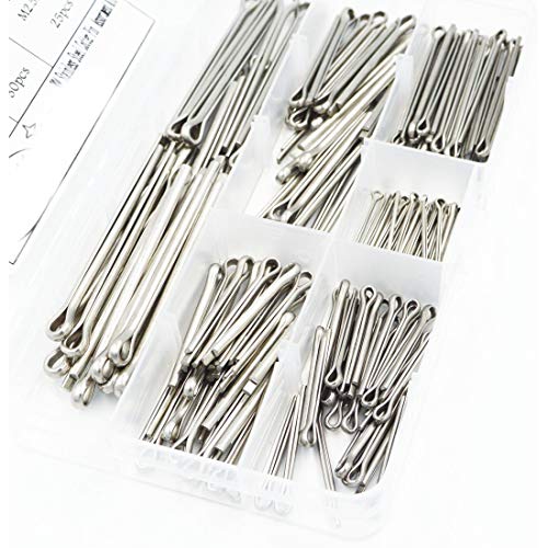 SpzcdZa 100pcs 304 Stainless Steel Cotter Pin Clip Key Fastner Fitting Assortment Kit for Automotive Mechanics Small Engine Repair，Automotive, Mechanics, Car Garage, Power Equipment, Cars, Trucks Law - Image 4