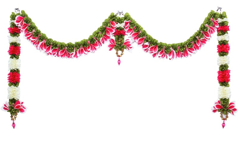 Daedal crafters Champa Door Set Toran for Main Door Entrance, Reusable Thoran for Mandir & Living Room Décor, Bandarwal for Festival Decoration, Flower Hanging for Home Décor (42x18 inch) - Image 3